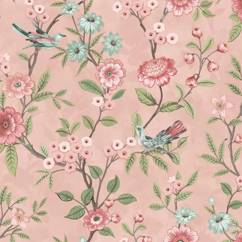 Eleanor Pink Floral Wallpaper - Floral Wallpaper - Nobletts