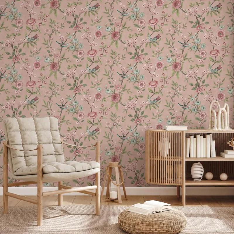 Nobletts Eleanor Pink Floral Wallpaper - Floral Wallpaper - Nobletts – Nobletts ...