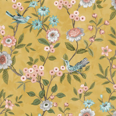 Eleanor Ochre Floral Wallpaper - Floral Wallpaper - Nobletts