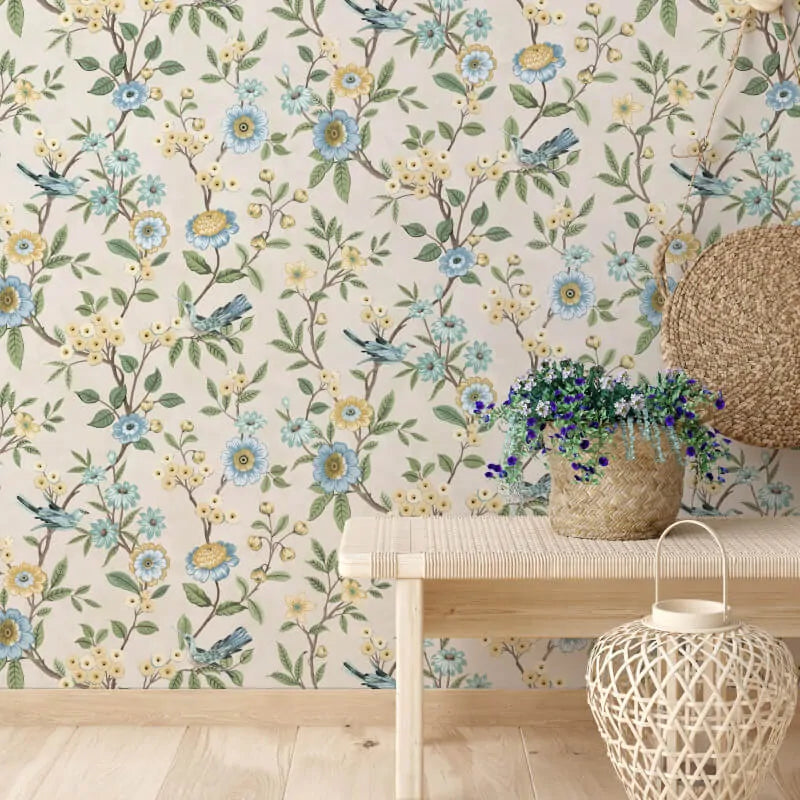 Nobletts Eleanor Natural Floral Wallpaper - Floral Wallpaper - Nobletts ...
