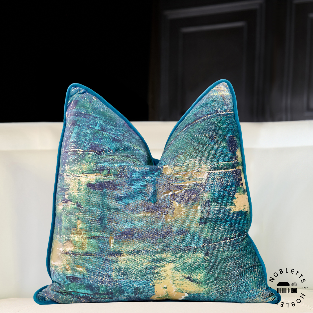 Lush Green Mix Cushion in room setting