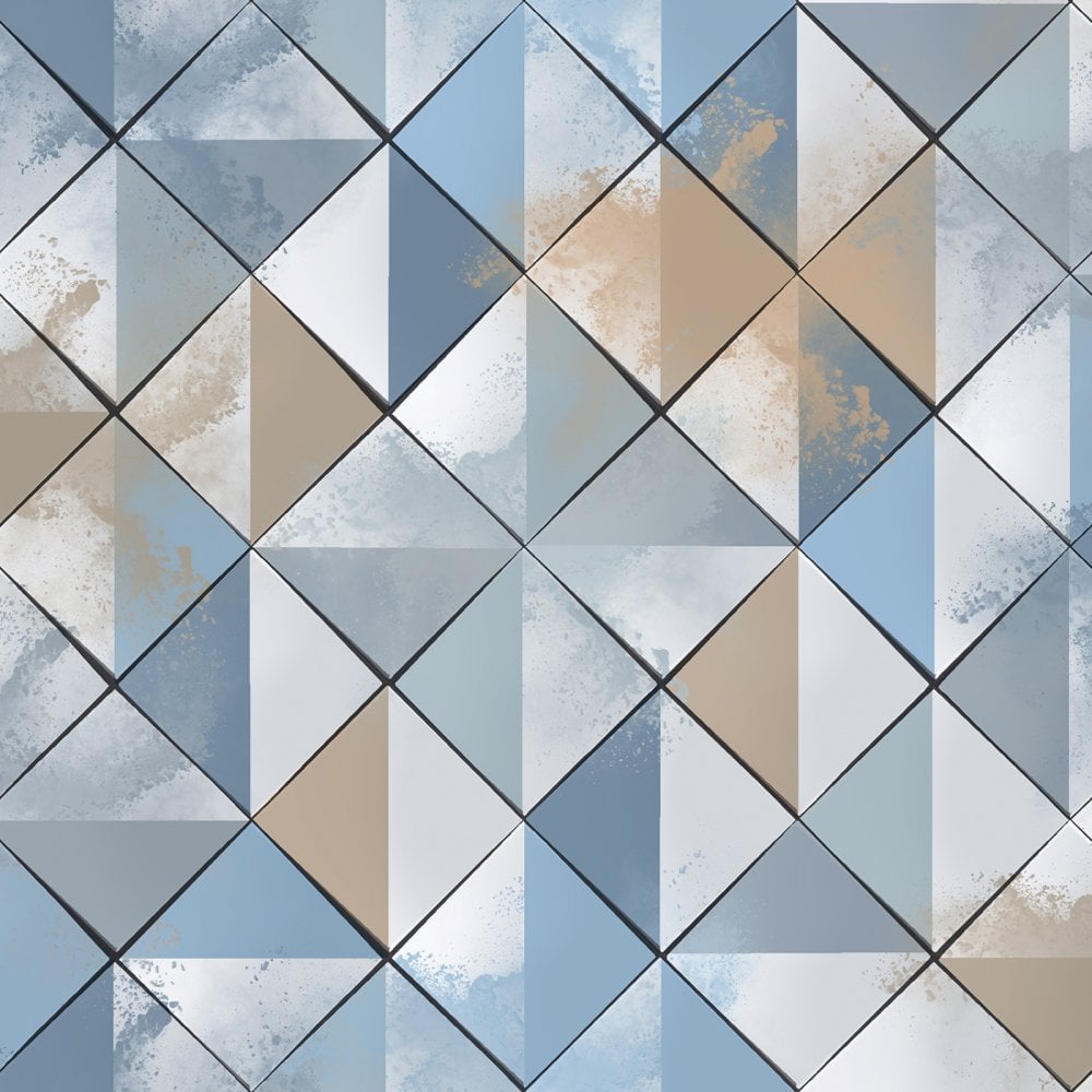 Pop Oblique Blue Wallpaper | Muriva Wallcoverings | M46701