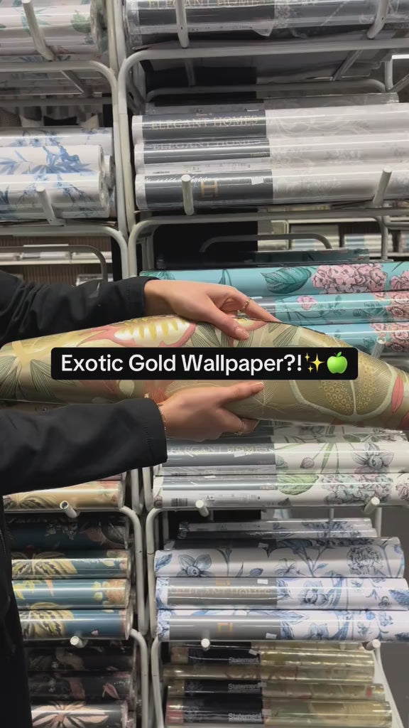 Exotic Fruit Gold Wallpaper