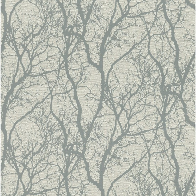 Glimmer Forest White & Silver Wallpaper | Trees Wallpaper | 633269