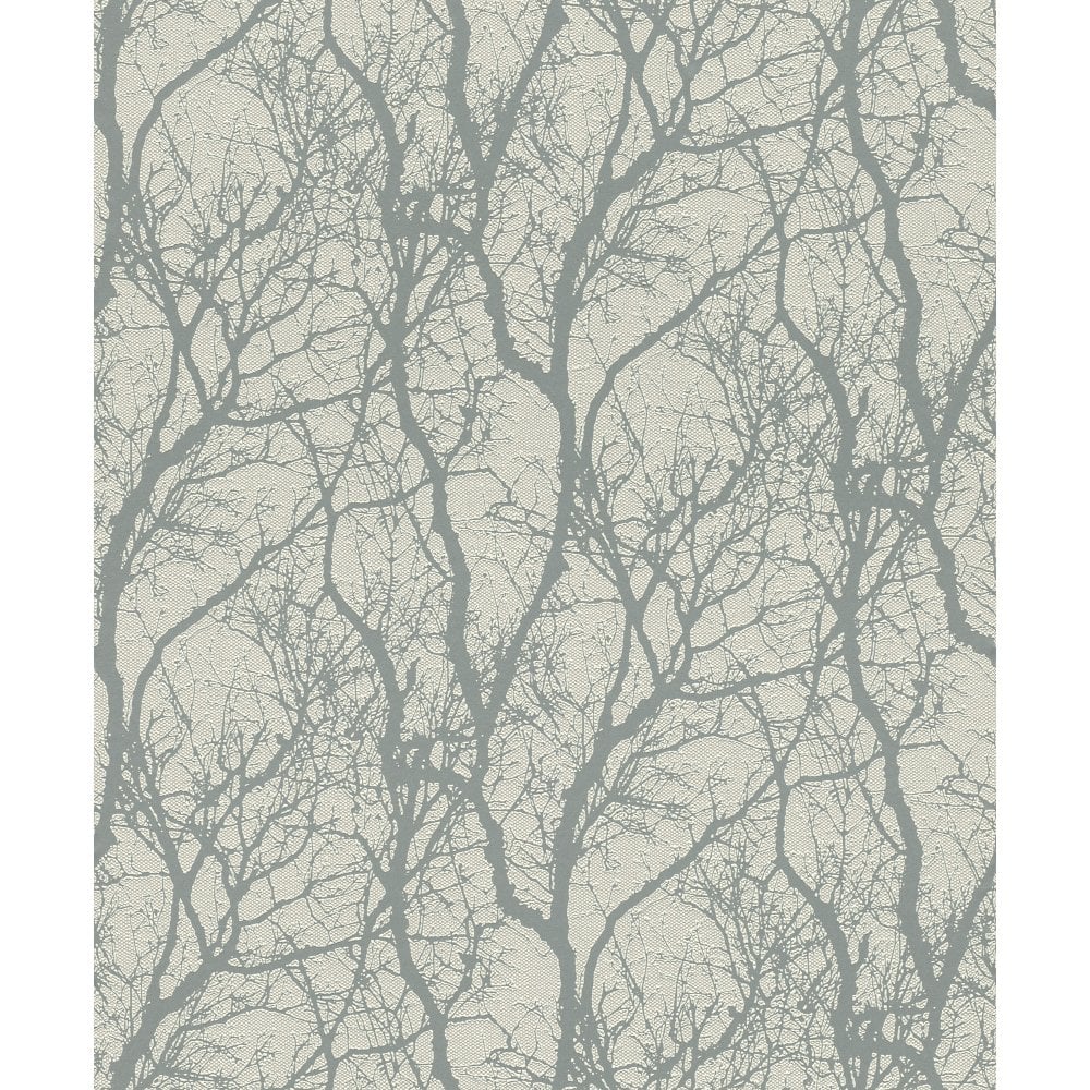 Glimmer Forest White & Silver Wallpaper | Trees Wallpaper | 633269