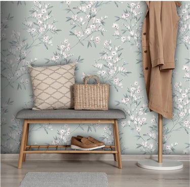 Blossom Green and Pink Wallpaper