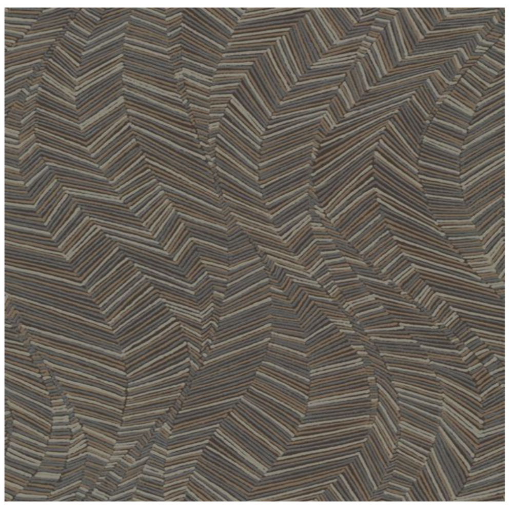 Vertical Art Tempo Leaf Motif Brown Wallpaper | Grandeco | A62104