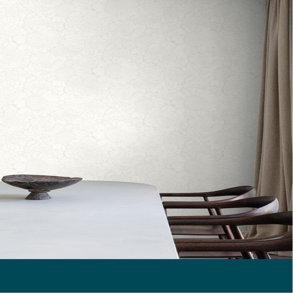 VerticalArt Tempo Flora Beige Wallpaper Room View