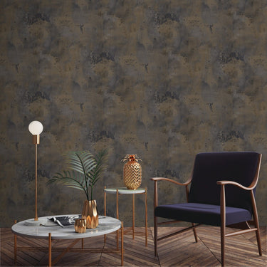 Galvanised Gold Wallpaper - Industrial Look | 186401