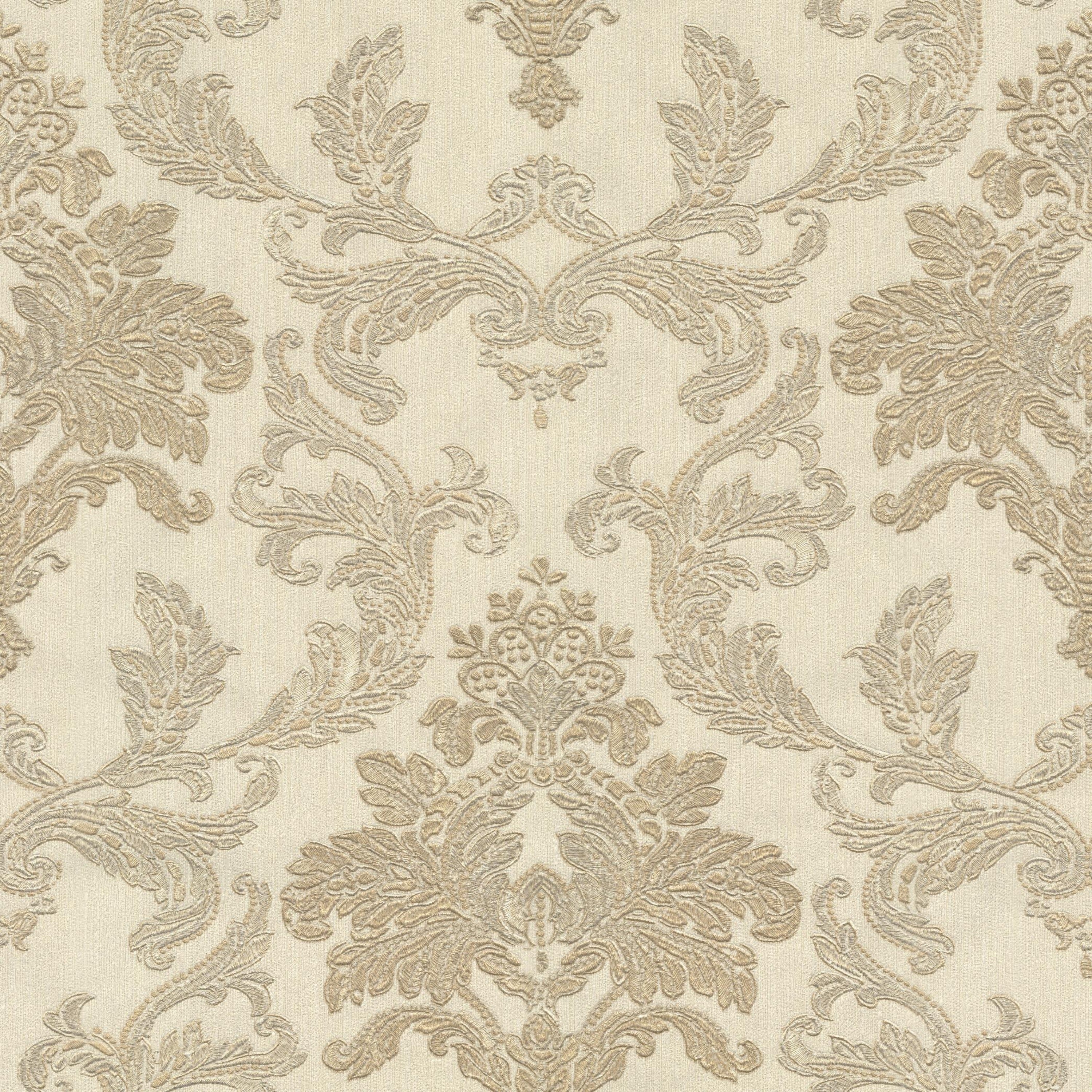 Bellini Damask Cream / Gold | Rasch Wallpaper | 526202