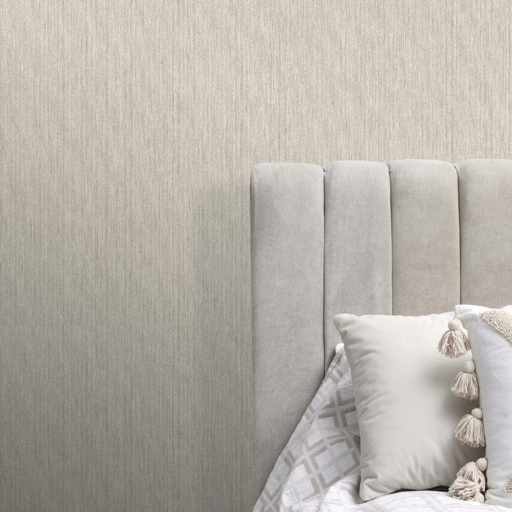 Bellini Plain Taupe Wallpaper | WonderWall by Nobletts  | Rasch