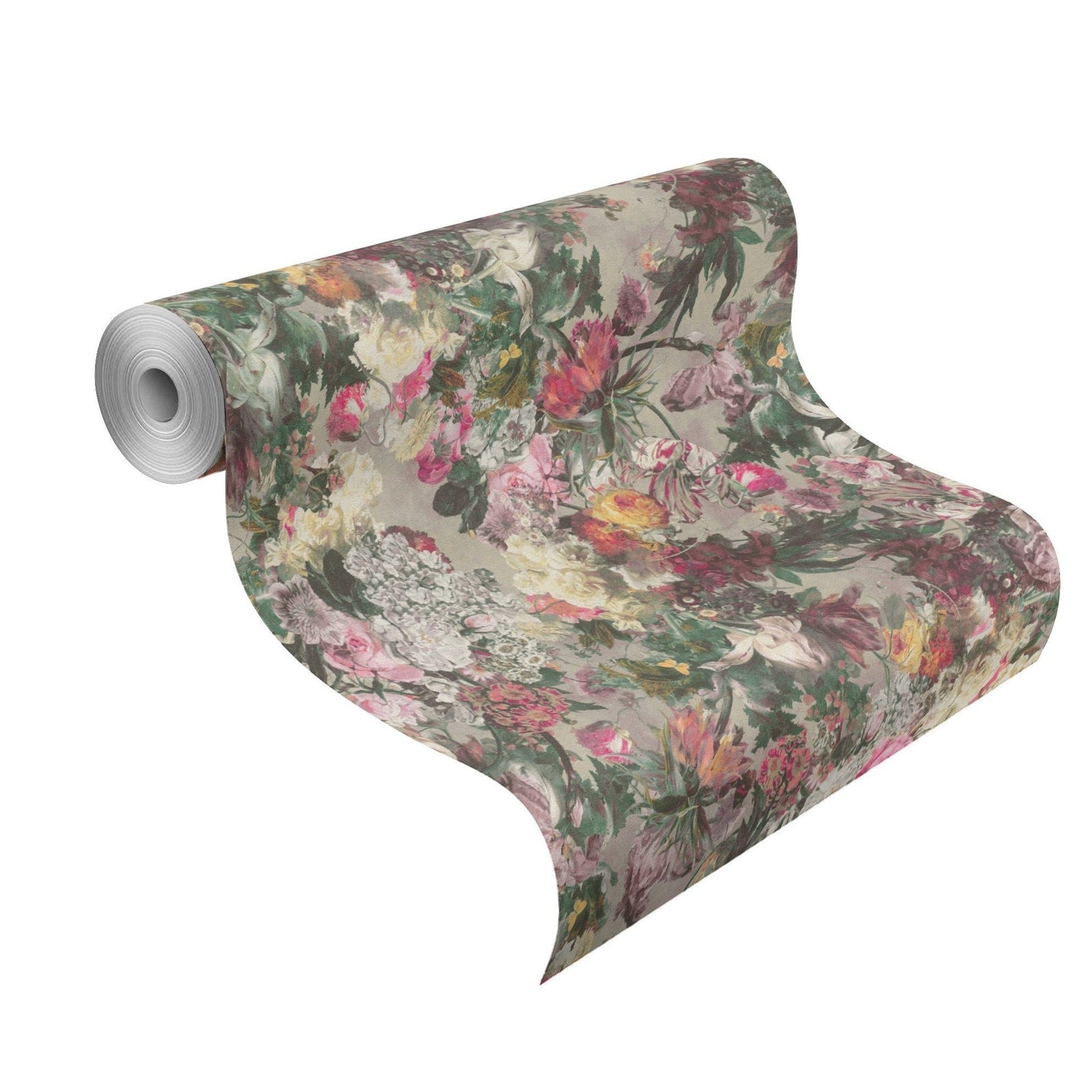 Passepartout Floral Pink/Grey Wallpaper Room View