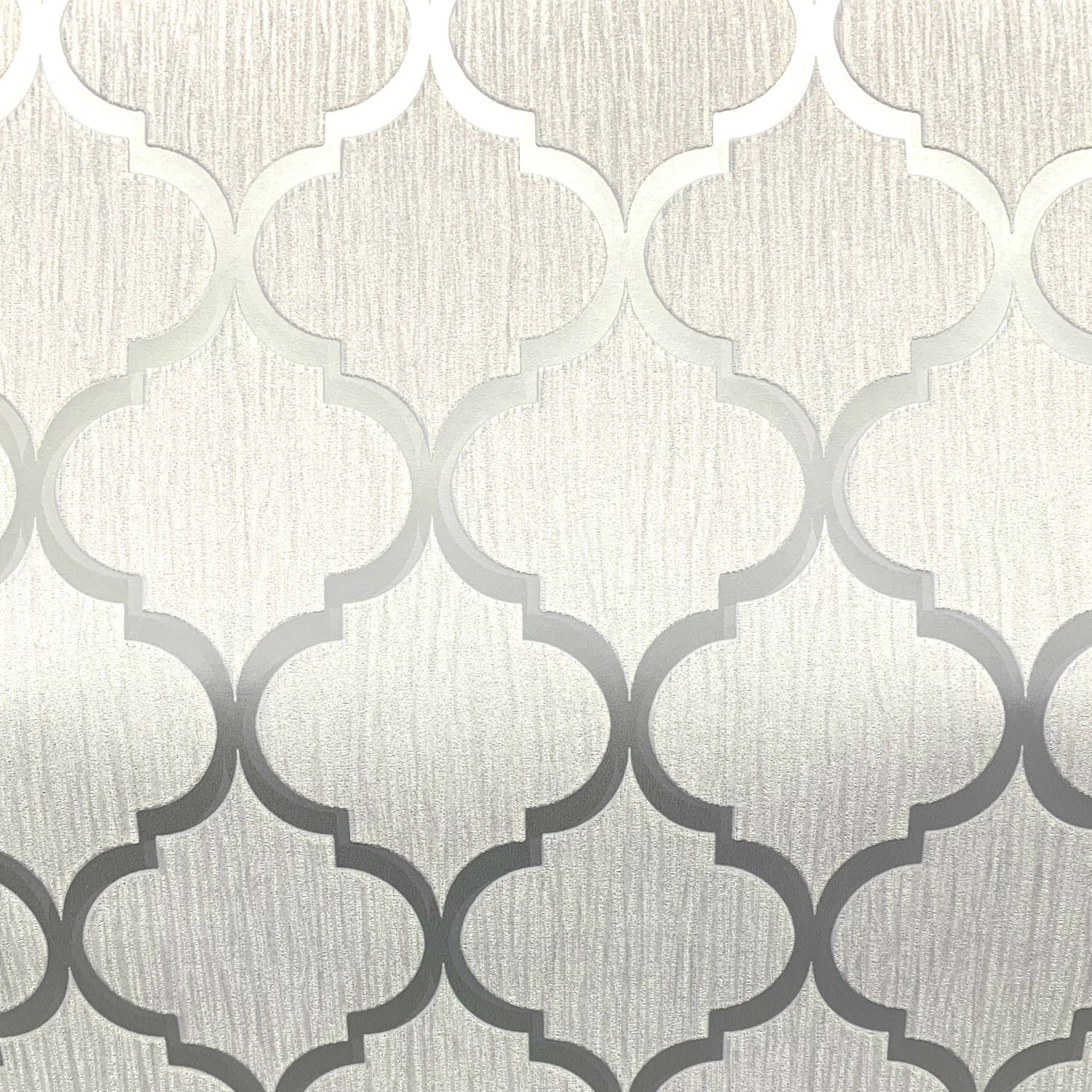 Crystal Trellis White and Silver Wallpaper close-up