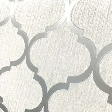 Debona Wallpaper | Crystal Trellis White/Silver | 8896