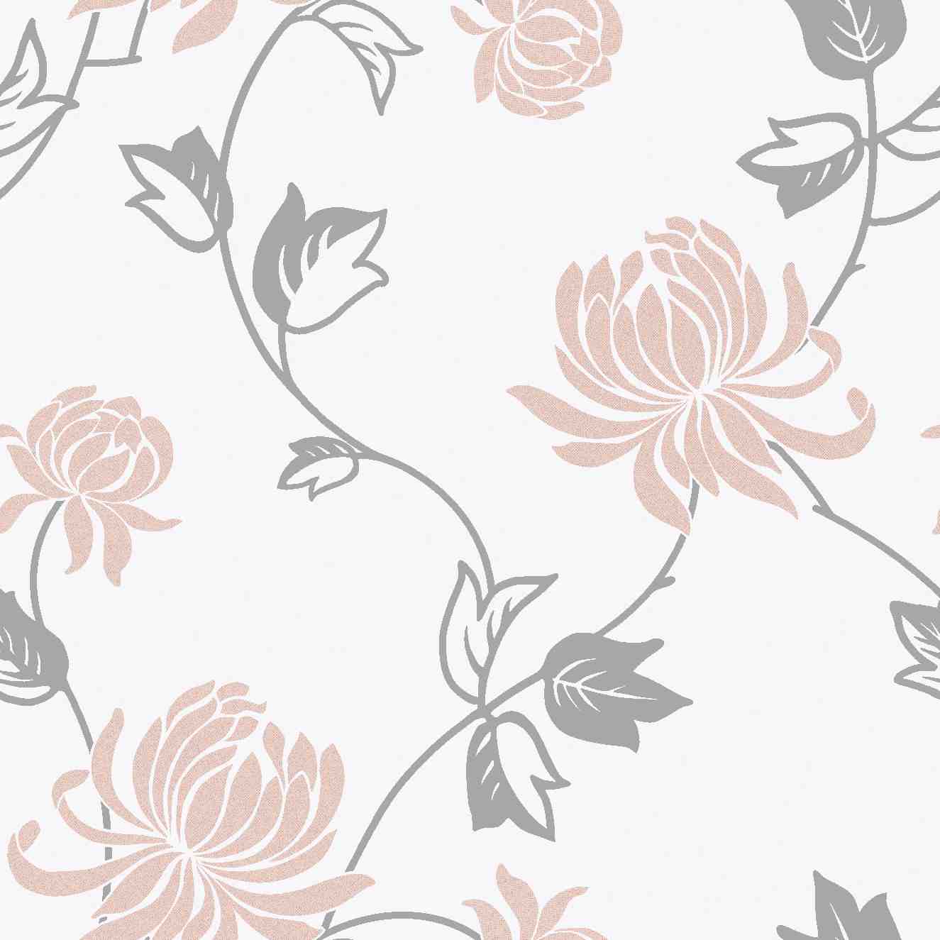 Riva Silver/Pink Blush Wallpaper