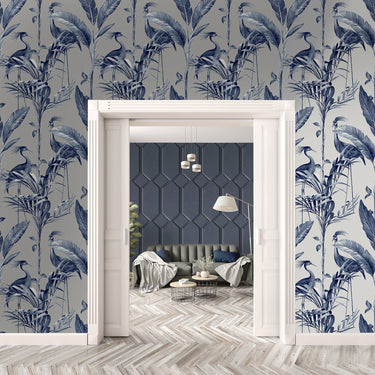 Azzurra Leaf Navy Wallpaper | WonderWall by Nobletts | #Variant SKU# | Belgravia