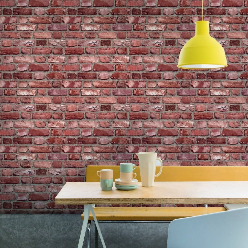 Grandeco Life Wallpaper | Vintage Red Brick | A28901