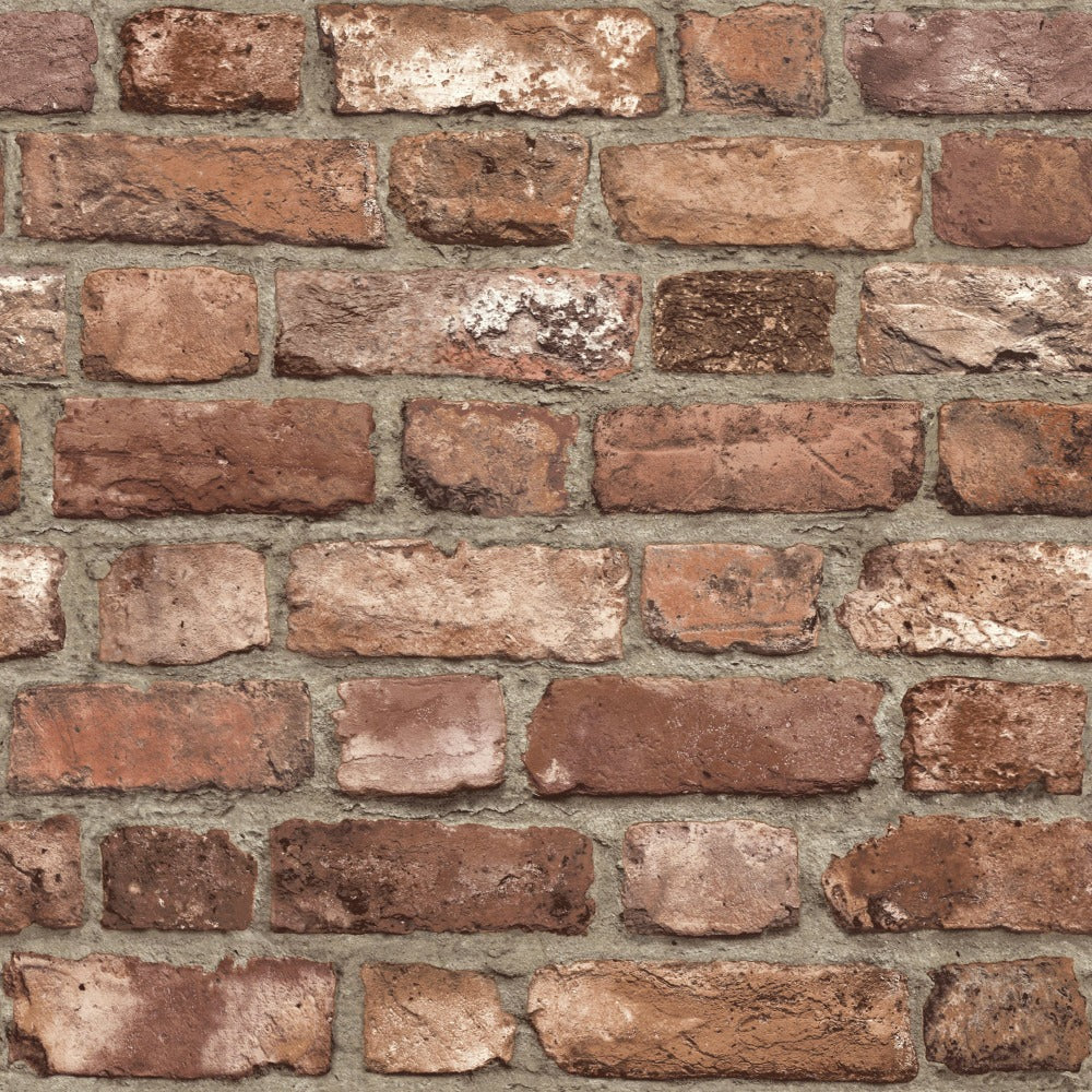 Grandeco Life Wallpaper | Vintage Red Brick | A28901