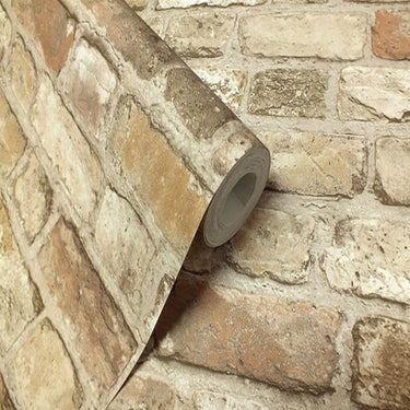 Vintage Brick Natural Wallpaper | Grandeco Wallpaper | A28904