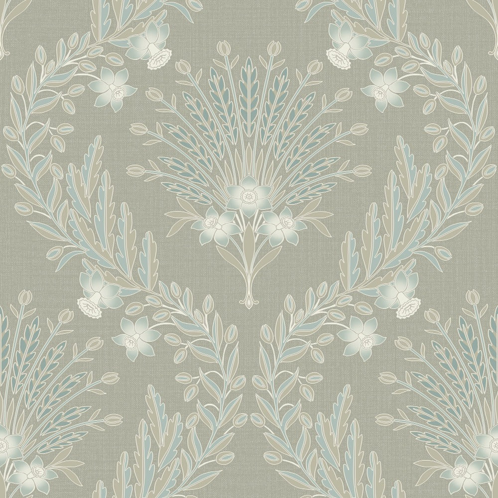 Grandeco Wallcovering | Flora Taupe Wallpaper | A64501
