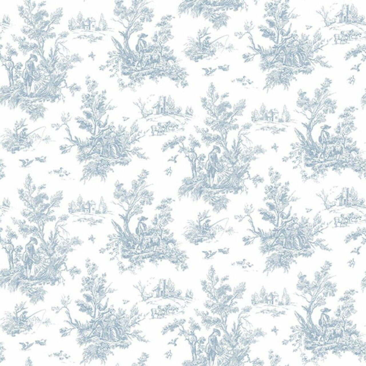 Abby Rose Toile Blue Wallpaper | Galerie | AB27656