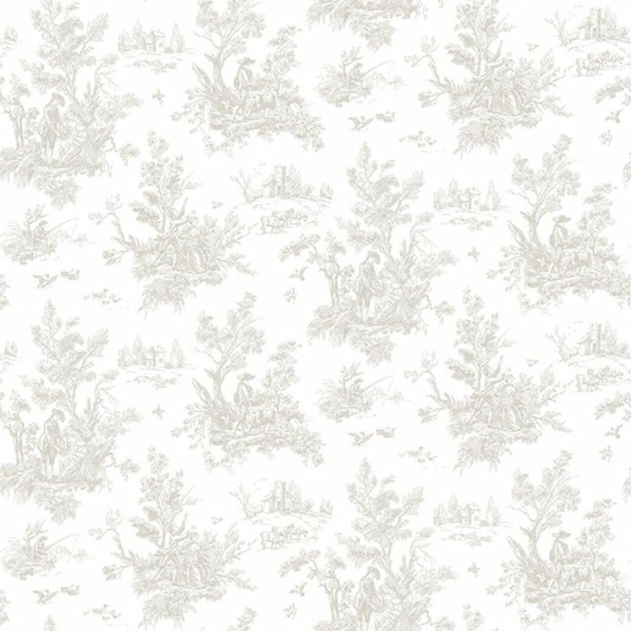 Abby Rose Toile Grey Wallpaper | Galerie Wallcoverings | AF37704