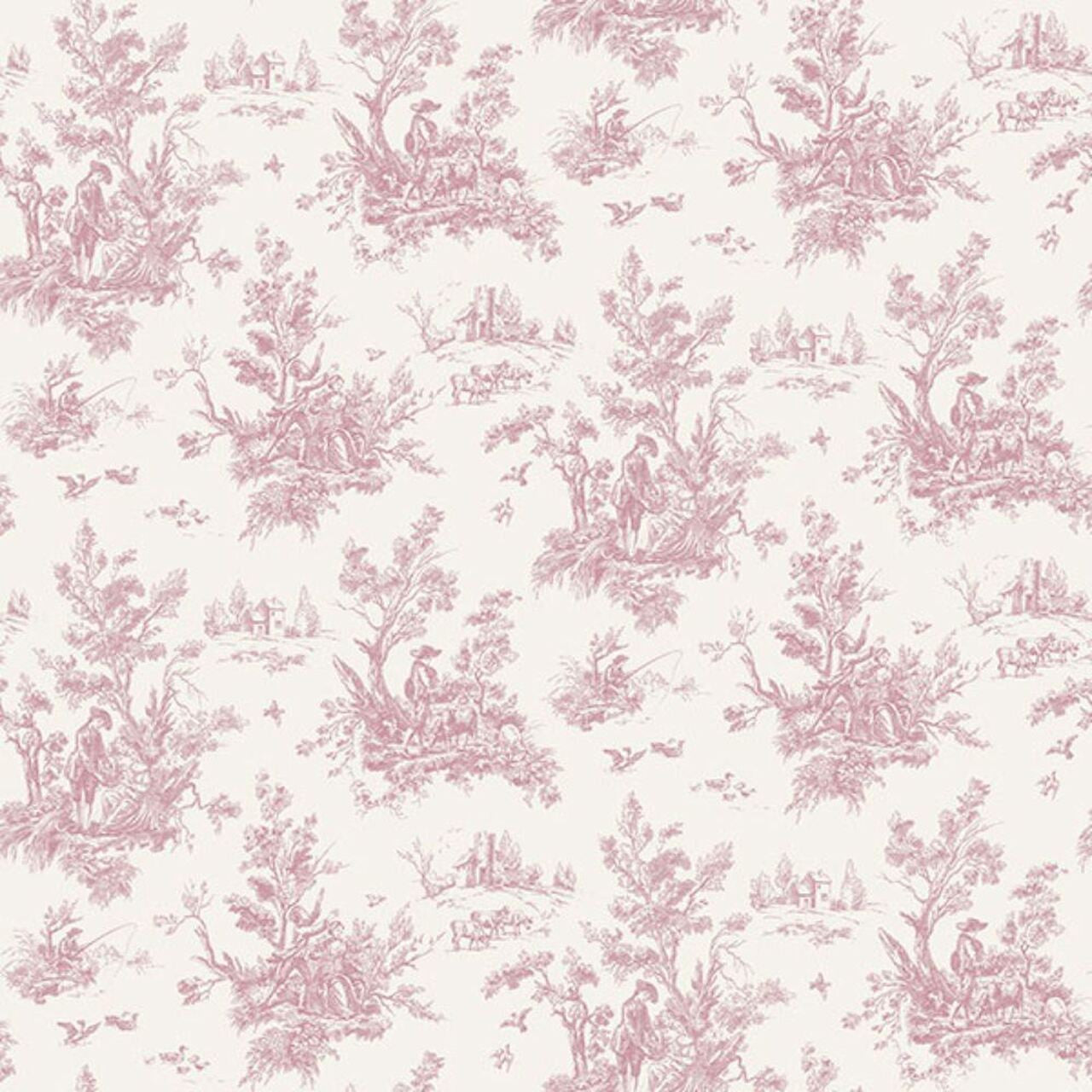 Abby Rose Toile Pink Wallpaper | Gallerie Wallpaper | AF37705