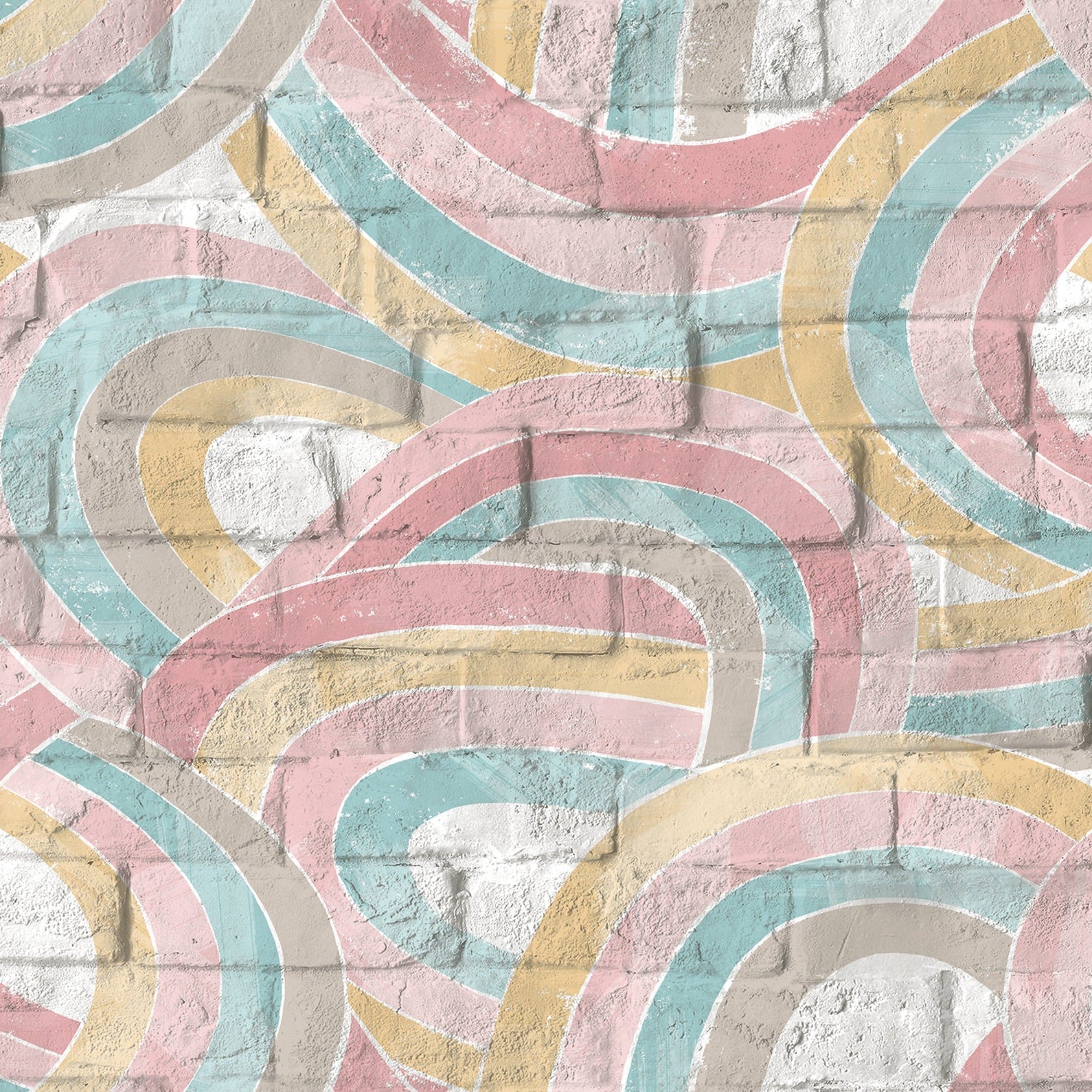Pop graffiti curve pink wallpaper