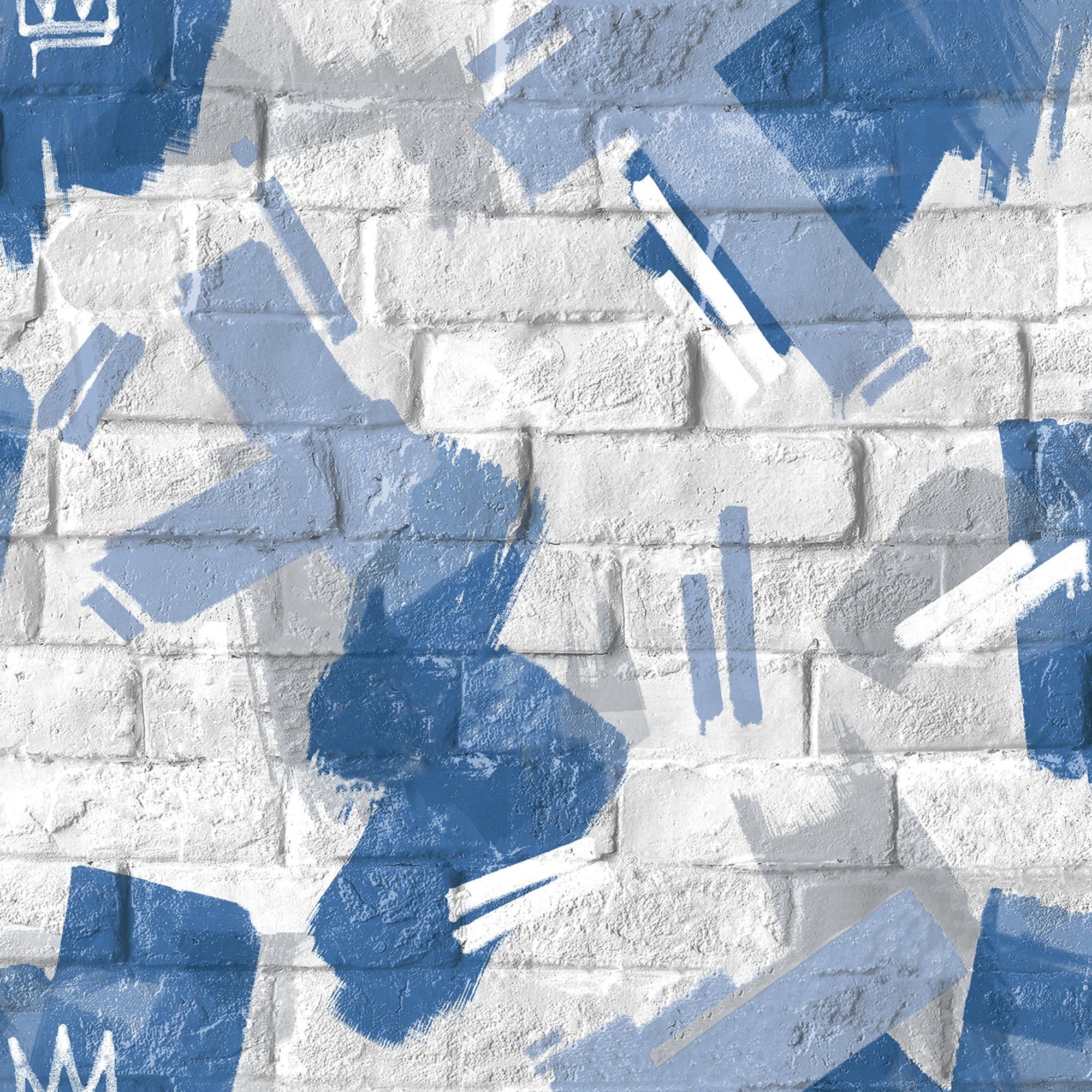 Graffiti Brush White Blue Wallpaper | WonderWall by Nobletts | #Variant SKU# | Ugepa