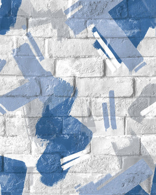 Graffiti Brush White Blue Wallpaper | WonderWall by Nobletts | #Variant SKU# | Ugepa