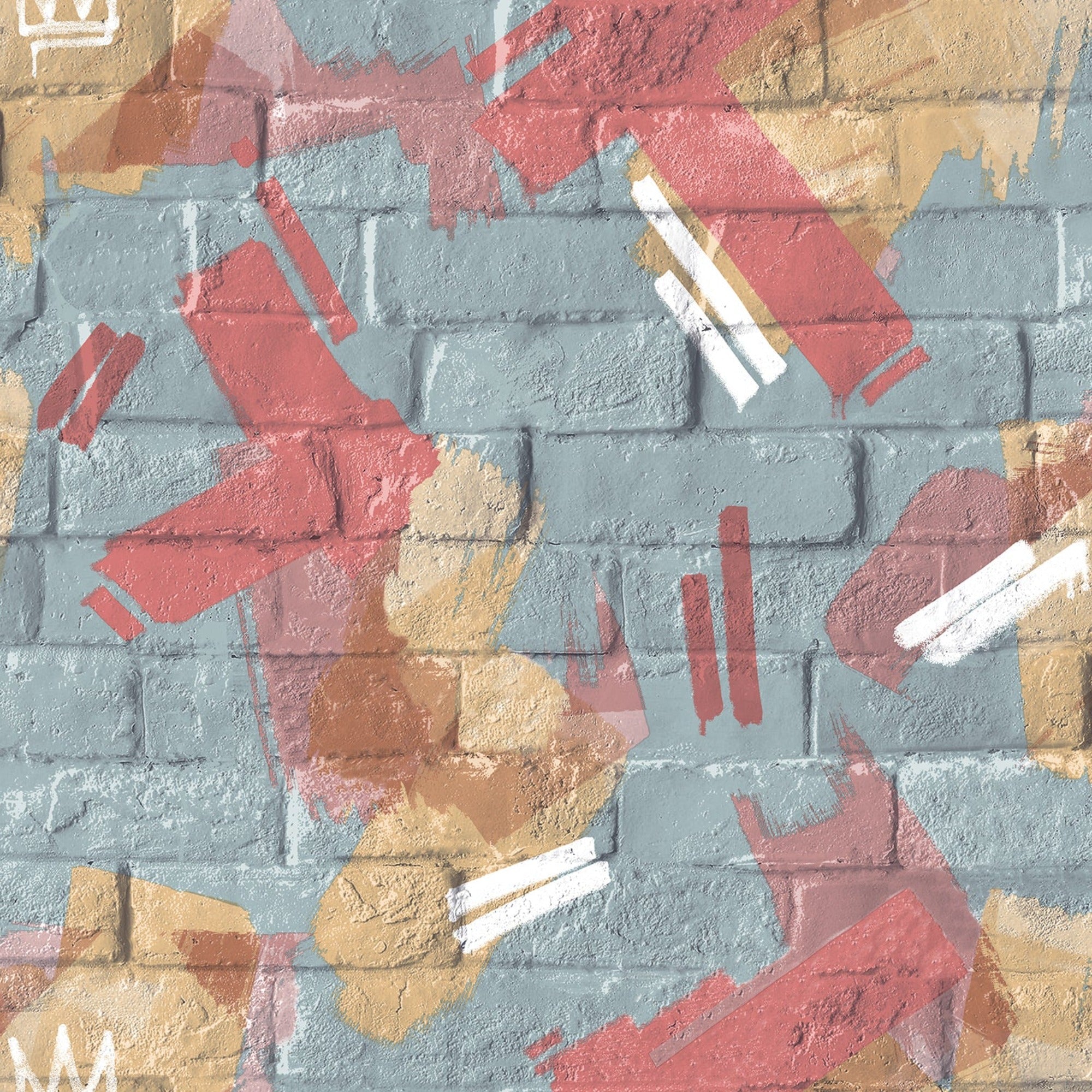 Graffiti Brush Teal Wallpaper | WonderWall by Nobletts  | Ugepa