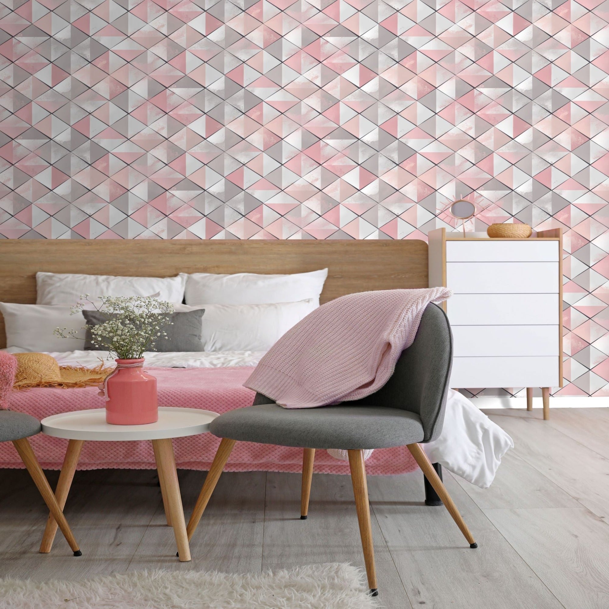 Pop Oblique Pink Wallpaper | WonderWall by Nobletts