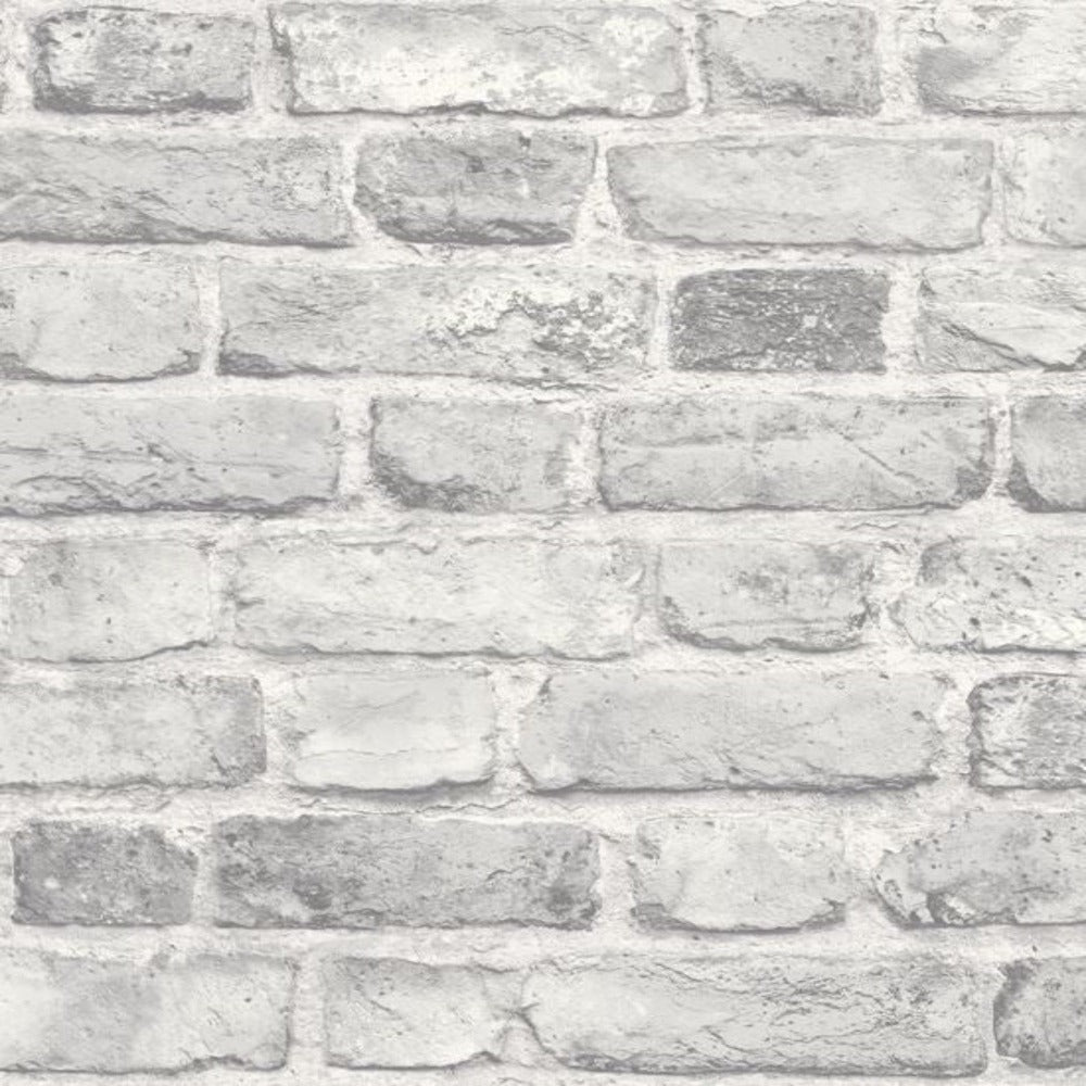 Grey vintage brick wallpaper detail
