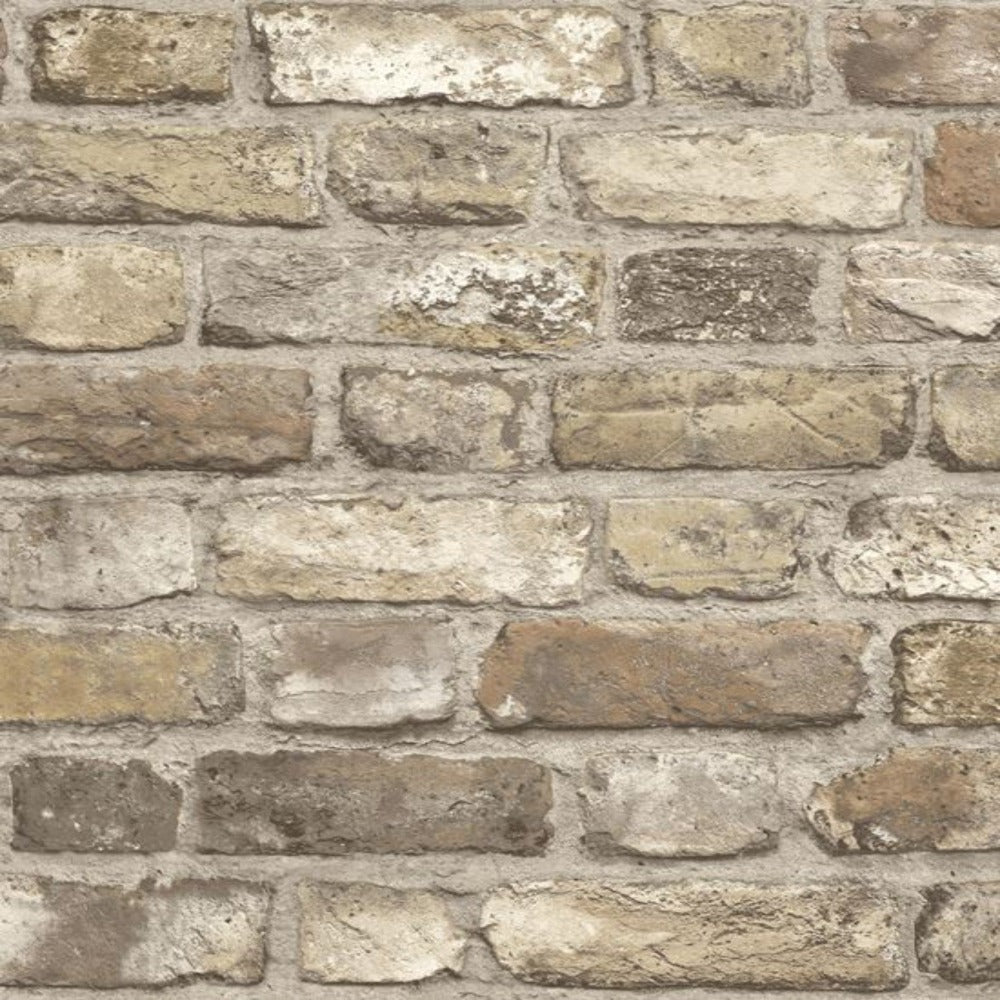 Natural vintage brick wallpaper detail