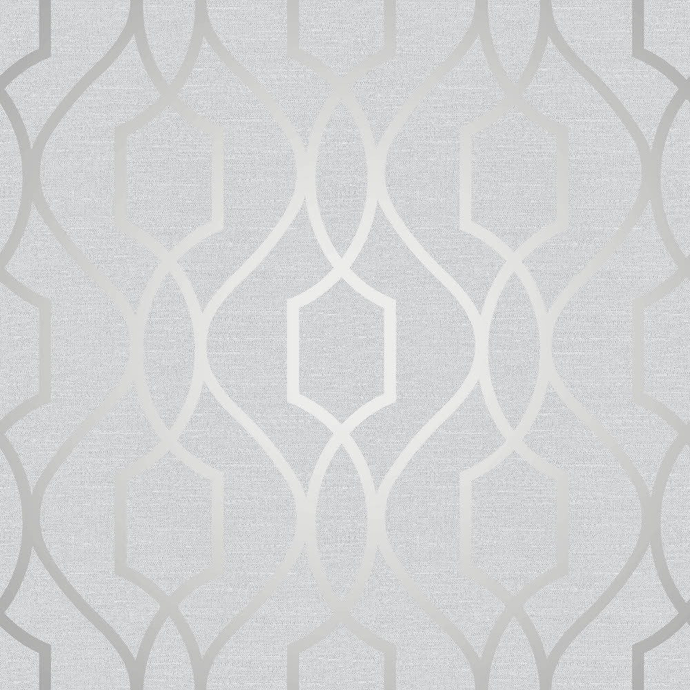 Silver trellis wallpaper